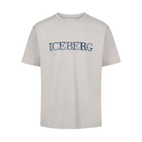 Iceberg Grå T-shirt med logotyp Gray, Herr