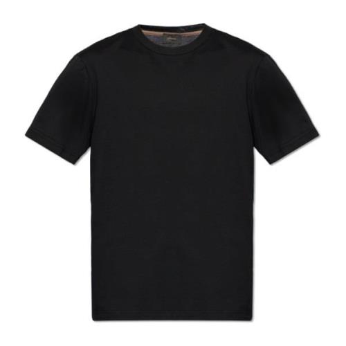 Brioni Bomull T-shirt Black, Herr