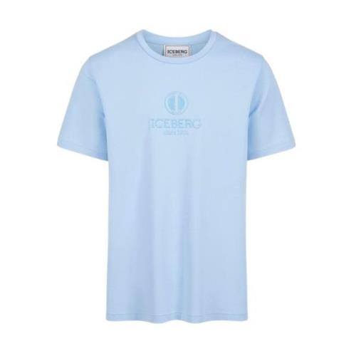 Iceberg Logotyp T-shirt i Ljusblå Blue, Herr