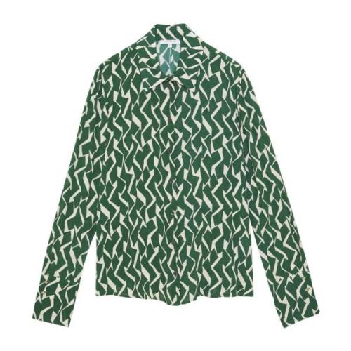 Patrizia Pepe Skjorta geometrisk grönt tryck skjorta Green, Dam