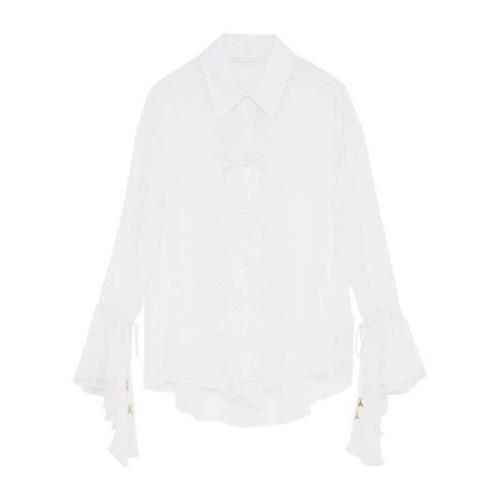 Patrizia Pepe Skjorta med skrynkligt och rufsigt utseende White, Dam
