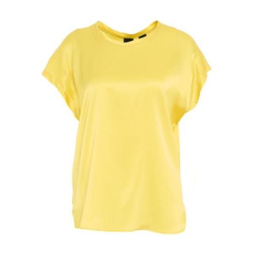 Pinko Gula T-shirts Polos för Kvinnor Yellow, Dam