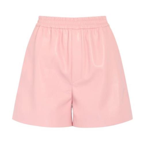 Nanushka Brenna Vegan Läder Shorts Pink, Dam