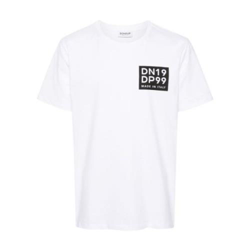 Dondup Logo Print Crew Neck T-shirts och Polos White, Herr