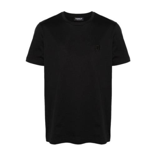 Dondup Svarta T-shirts och Polos med broderad logotyp Black, Herr