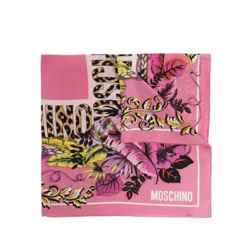 Moschino Tryckt silkeshalsduk Pink, Unisex