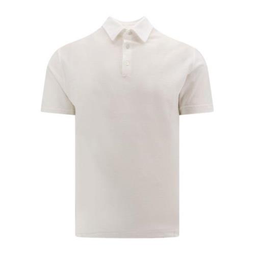 Zanone Vit kortärmad T-shirt med knappstängning White, Herr