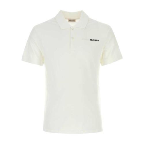 Alexander McQueen Vit Piquet Polo Shirt White, Herr