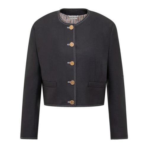 Thom Browne Box Pleat Cardigan Blue, Dam