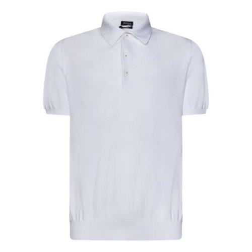 Kiton Vita T-shirts och Polos med Treknappslåsning White, Herr