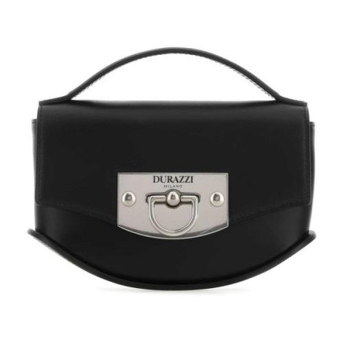 Durazzi Milano Svart Läder Mini Swing Handväska Black, Dam