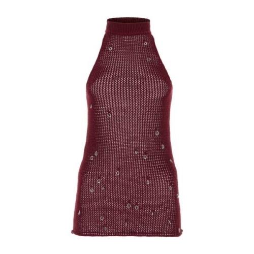 Durazzi Milano Burgundy virkad topp Red, Dam