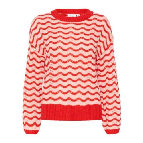 Saint Tropez Crescentsz Pullover Tröja i Cayenne Red, Dam