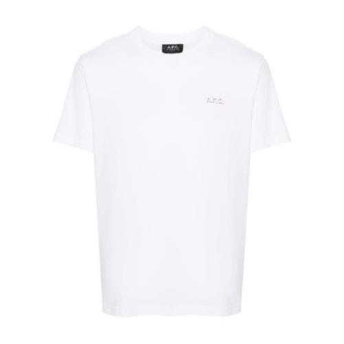 A.p.c. T-shirt med tryckt logotyp White, Herr