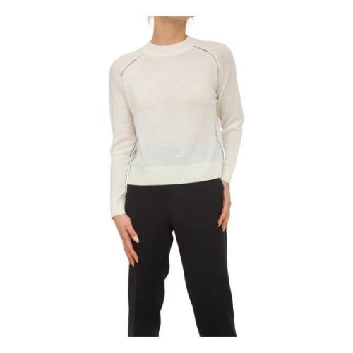 Nenette Vit Crewneck Tröja White, Dam