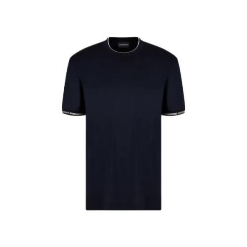 Emporio Armani Marinblå LYO Bland T-Shirt Blue, Herr