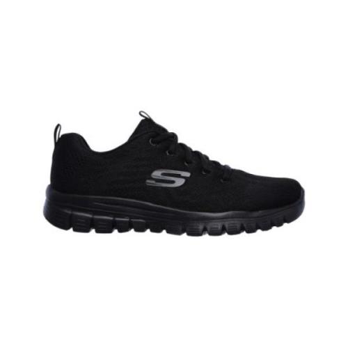 Skechers Dam Textil Sneakers Black, Dam