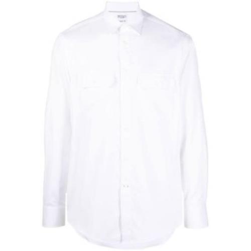 Brunello Cucinelli Skjorta med två fickor White, Herr