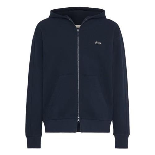 Boggi Milano Full Zip Sweatshirt I Ekologisk Bomullsblandning Blue, He...