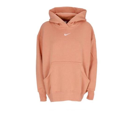Nike Oversized Pullover Hoodie i Amber Brown/Sail Brown, Dam