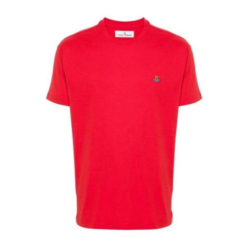 Vivienne Westwood Röd Bomull Jersey T-shirt med Signatur Orb Logo Red,...