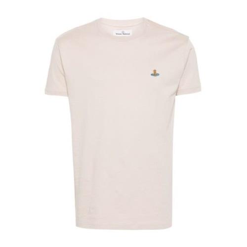 Vivienne Westwood Beige Bomull Jersey T-shirt med Signatur Orb Logo Be...