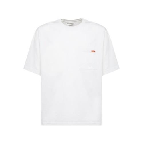 Acne Studios Enfärgad Bomull T-Shirt White, Herr
