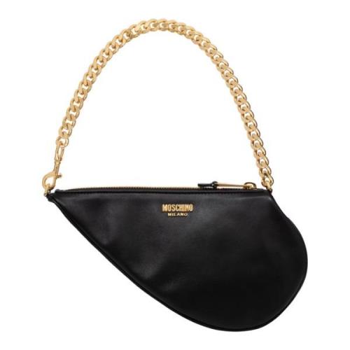 Moschino Enkel Logo Axelväska Black, Dam