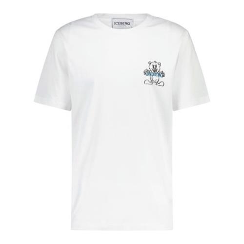 Iceberg Logo Print T-Shirt White, Herr
