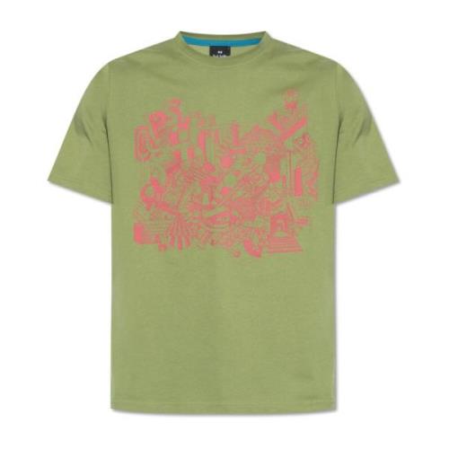 PS By Paul Smith Bomull T-shirt Green, Herr