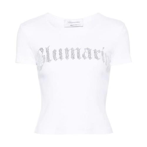 Blumarine Stilfull T-shirt för kvinnor White, Dam