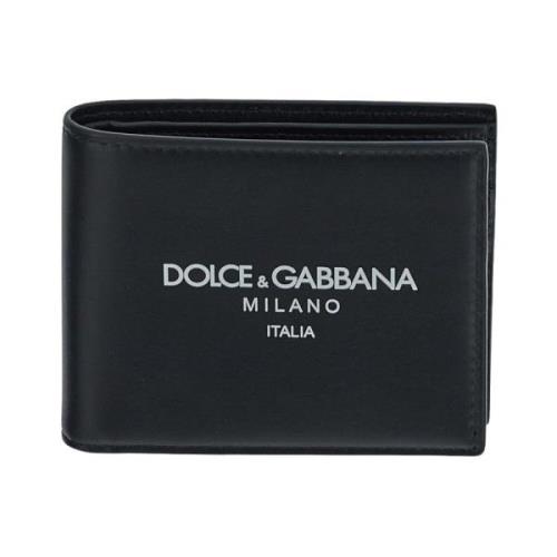 Dolce & Gabbana Läderplånbok med Logotyp Black, Herr