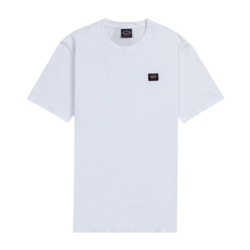 Paul & Shark Vit T-shirt med Broderad Logotyp White, Herr