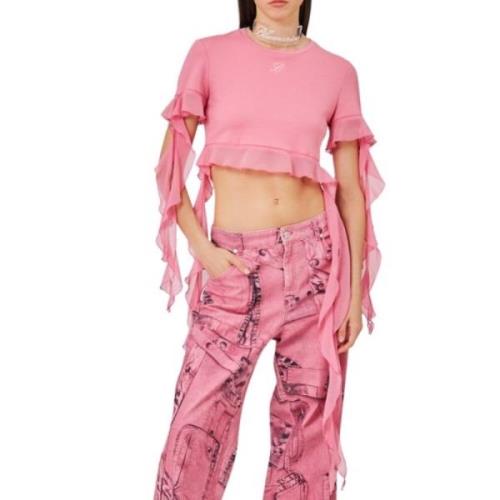 Blumarine Stiliga T-shirts och Polos Pink, Dam