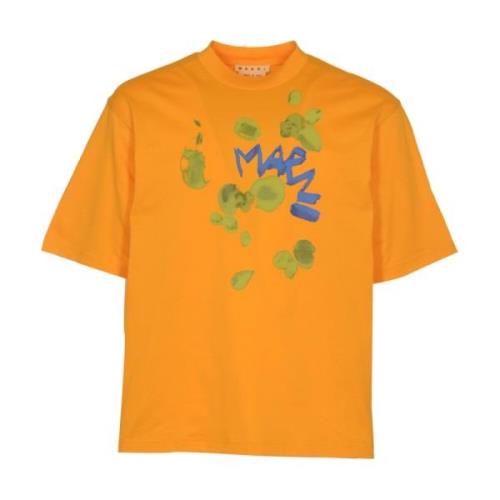 Marni Stiliga T-shirts och Polos Orange, Herr