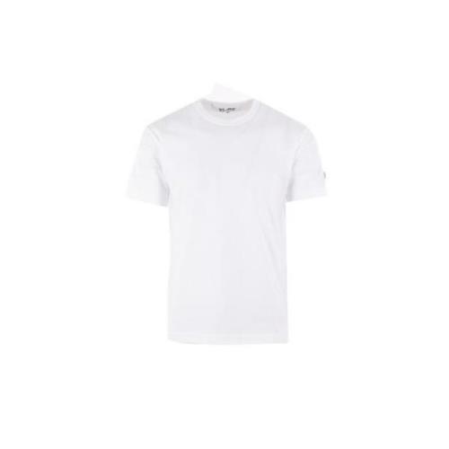 Comme des Garçons Play Vit T-shirt med Pixel Logo Patch White, Herr