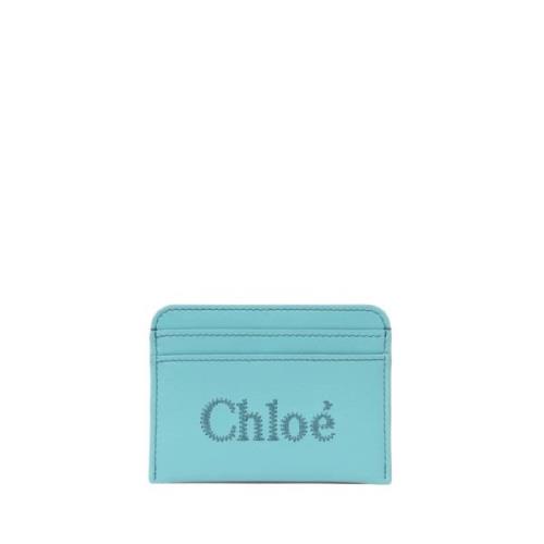 Chloé Blå Plånbok med Broderad Logotyp Blue, Dam