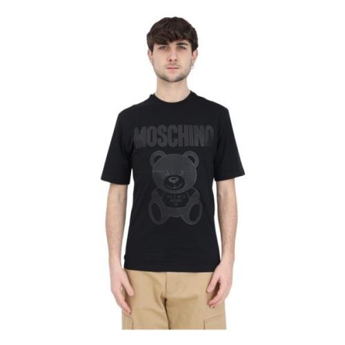 Moschino Herr Svart Ekologisk Bomull Teddy Bear Print T-shirt Black, H...
