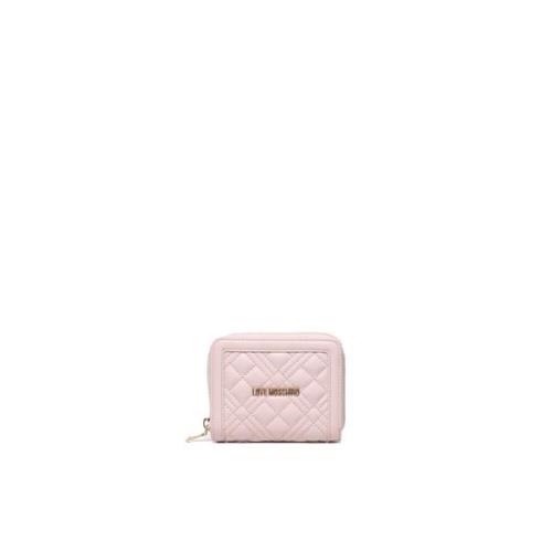 Love Moschino Rosa quiltad plånbok med logotyp Pink, Dam