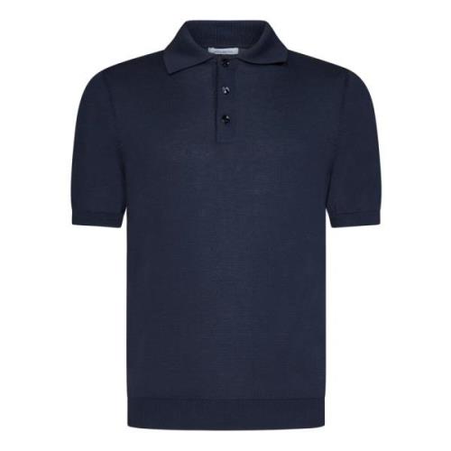 Malo Blå T-shirt och Polo med Fransk Krage Blue, Herr