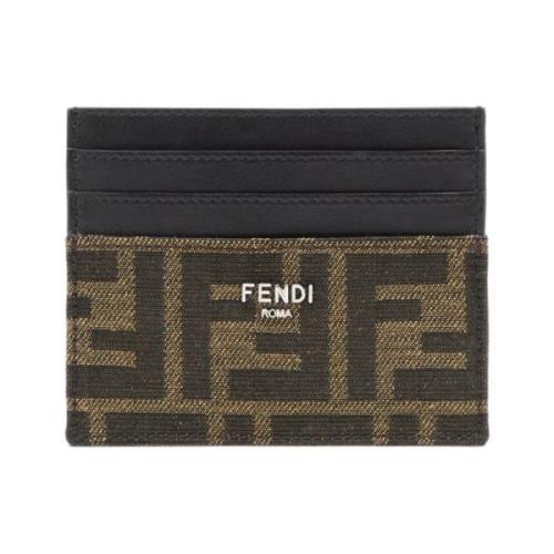 Fendi Brun Plånbok med FF Tygdetaljer Brown, Herr