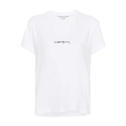 Stella McCartney Broderad Logotyp T-shirts och Polos White, Dam
