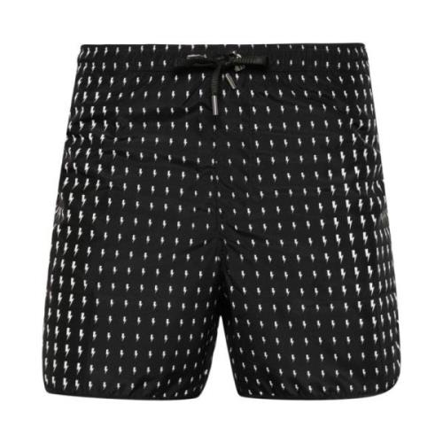 Neil Barrett Svarta Thunderbolt Shorts Black, Herr