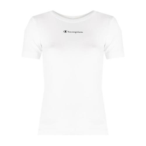Champion Elegant Minimalistisk T-shirt White, Dam