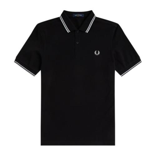 Fred Perry Slim Fit Twin Tipped Polo Black, Herr