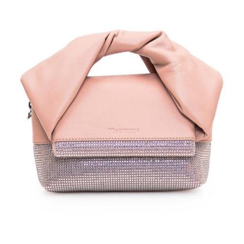 JW Anderson Crystal Small Twister Axelväskor Pink, Dam