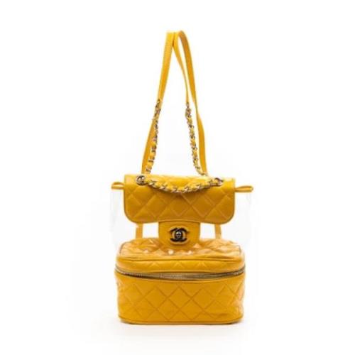 Chanel Vintage Pre-owned Laeder ryggsckar Yellow, Dam