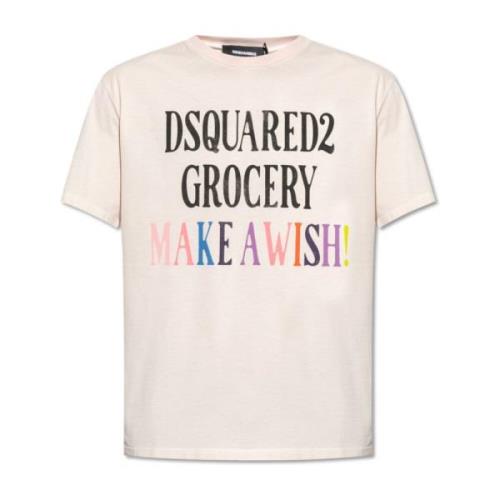 Dsquared2 T-shirt med kristaller Pink, Herr