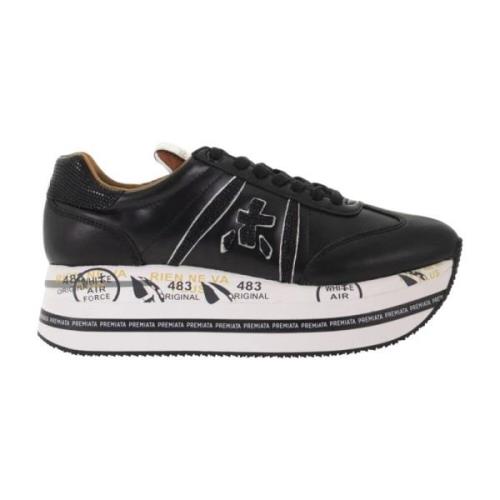 Premiata Svarta låga sneakers för kvinnor Black, Dam