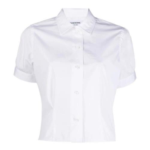 Thom Browne Kortärmad Skjorta i Kort Modell White, Dam